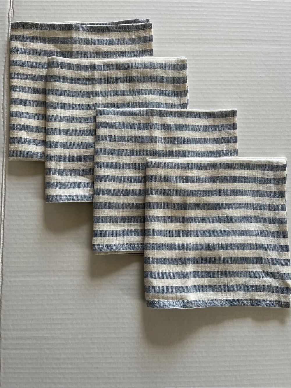 100% Linen Napkins Blue & White Striped Napkins - 
Set of 4
NWOT